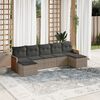 vidaXL Salon de jardin avec coussins 7 pcs gris r&eacute;sine tress&eacute;e