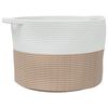 vidaXL Panier &agrave; linge marron et blanc &Oslash;55x36 cm coton