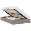 vidaXL Lit de Rangement avec matelas Taupe 120 x 200 cm tissu