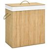 vidaXL Panier &agrave; linge avec 2 sections bambou 100 L