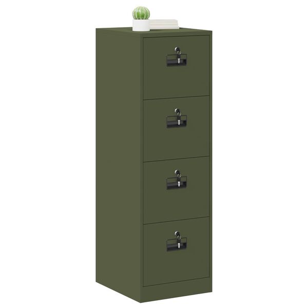 vidaXL Cabinet de Dossier 2 pcs Vert olive 44 x 50 x 139 cm