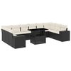 vidaXL Salon de jardin 11 pcs avec coussins noir r&eacute;sine tress&eacute;e