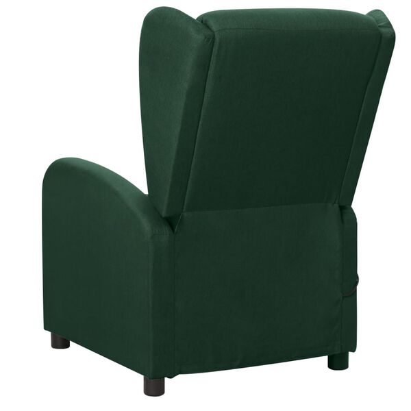 vidaXL Fauteuil de massage Vert foncé Tissu