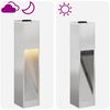 vidaXL Lumi&egrave;re de Chemin LED Solaire 2 pcs Argent&eacute; Acier inoxydable