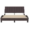 vidaXL Cadre de lit sans matelas Hanko marron fonc&eacute; 120x200 cm tissu