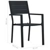 vidaXL Chaises de jardin lot de 2 Noir PEHD Aspect de bois