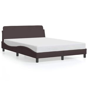 vidaXL Cadre de lit Dover marron fonc&eacute; 140x190 cm tissu