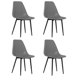 vidaXL Chaises &agrave; manger lot de 4 gris PP