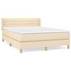 vidaXL Sommier &agrave; lattes de lit avec matelas Cr&egrave;me 140x190 cm Tissu