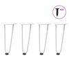 vidaXL Pieds en &eacute;pingle &agrave; cheveux pour table basse 4 pi&egrave;ces Blanc 30 cm Acier massif