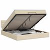 vidaXL Lit ottoman avec matelas Cr&egrave;me 140 x 200 cm Tissu