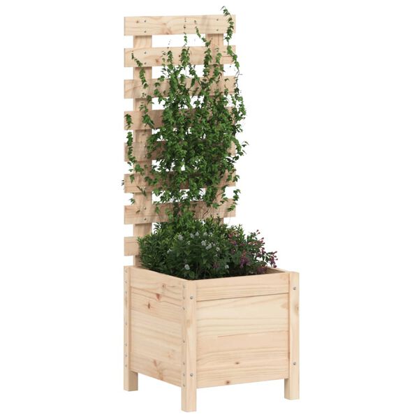 vidaXL Jardini&egrave;re avec support 39x39,5x114 cm bois de pin massif
