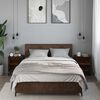 vidaXL Tables de chevet 2 pcs ch&ecirc;ne fum&eacute; bois d'ing&eacute;nierie et m&eacute;tal