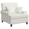 vidaXL Fauteuil XL avec coussins Cr&egrave;me Tissu &agrave; 1,5 lignes