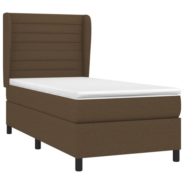 vidaXL Sommier &agrave; lattes de lit avec matelas Marron fonc&eacute; 100x200 cm