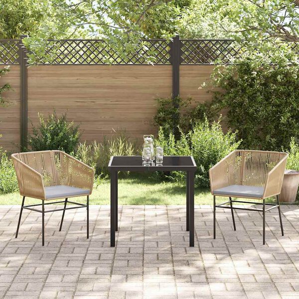 vidaXL Ensemble de salle &agrave; manger pour jardin 3 pcs Marron