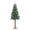 vidaXL Sapin de No&euml;l mince Vert 210 cm PVC et bois de pin massif