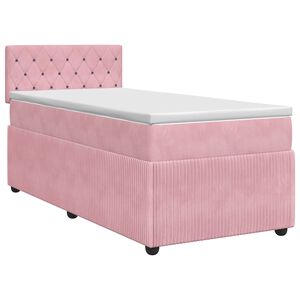 vidaXL Lit boxspring avec matelas Rose 100 x 200 cm Velours