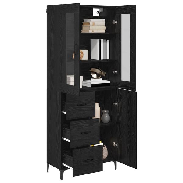 vidaXL Haut Armoire Chêne noir 69,5 x 34 x 180 cm Bois d'ingénierie