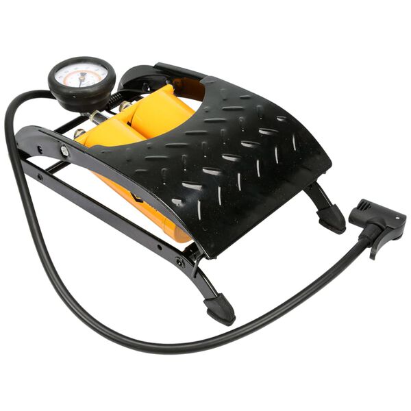 VOREL Pompe &agrave; pied &agrave; double piston avec manom&egrave;tre