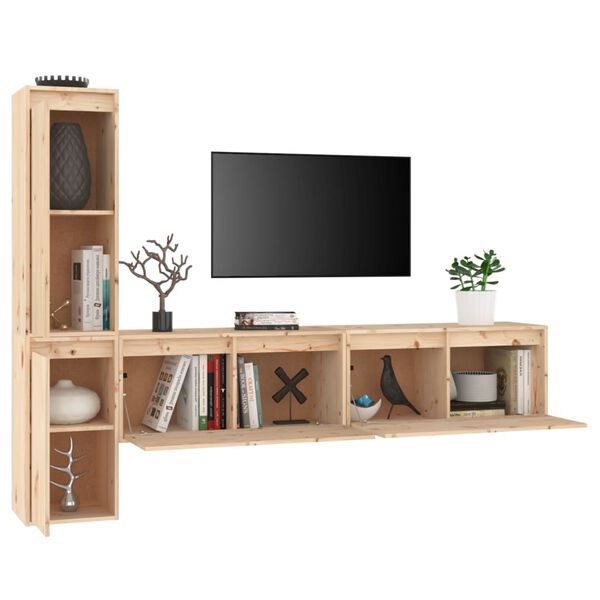vidaXL Meubles TV 4 pcs Bois massif de pin