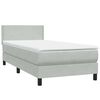 vidaXL Sommier &agrave; lattes de lit et matelas gris clair 90x210 cm velours