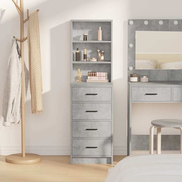 vidaXL Haut Armoire Gris b&eacute;ton 40 x 41 x 135 cm Bois d'ing&eacute;nierie