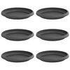 vidaXL Plateau &agrave; fleurs rond 6 pcs Noir &Oslash; 14 x 2 cm Plastique