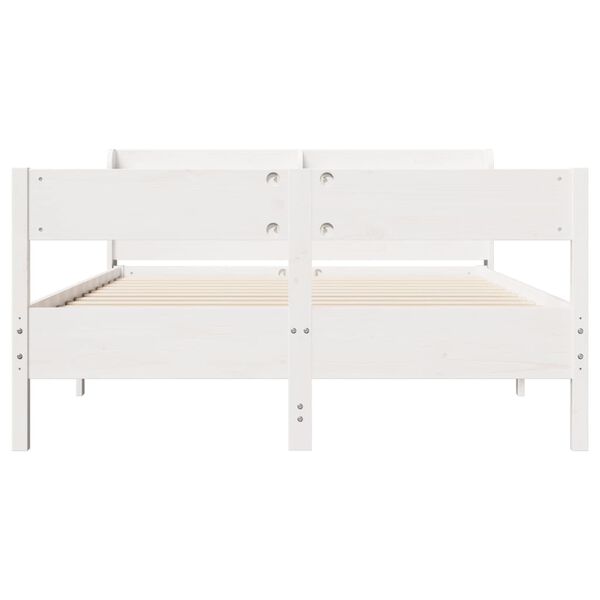 vidaXL Cadre de lit sans matelas blanc 140x200 cm bois de pin massif