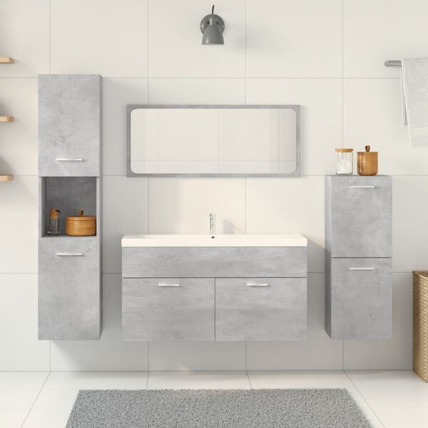 vidaXL Ensemble de meubles de salle de bain 5 pcs gris b&eacute;ton