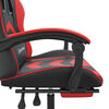 vidaXL Chaise de jeu pivotante et repose-pied Noir et rouge Similicuir
