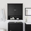 vidaXL Armoire murale de salle de bain BERG noir bois massif