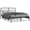 vidaXL Cadre de lit métal sans matelas avec tête de lit noir 140x190cm