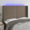 vidaXL T&ecirc;te de lit &agrave; LED Taupe 147x16x118/128 cm Tissu
