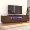 vidaXL Meuble TV avec lumi&egrave;res LED Ch&ecirc;ne marron 160x35x40 cm
