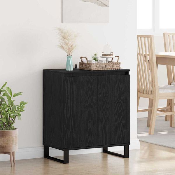 vidaXL Buffet Ch&ecirc;ne noir 60 x 35 x 70 cm Bois d'ing&eacute;nierie