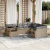 vidaXL Salon de jardin avec coussins 10 pcs beige r&eacute;sine tress&eacute;e