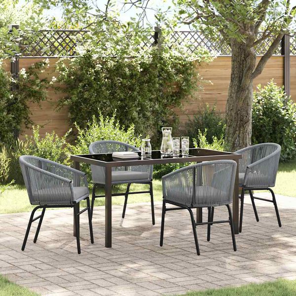 vidaXL Ensemble de salle &agrave; manger pour jardin 5 pcs Anthracite