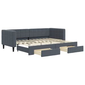 vidaXL Lit de jour avec gigogne et tiroirs sans matelas 80x200 cm