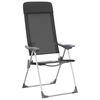 vidaXL Chaise pliante de camping lot de 2 Noir Aluminium