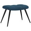 vidaXL Chaise de relaxation avec tabouret Bleu Velours