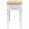 vidaXL Table d'appoint avec tiroir Blanc 115 x 46 x 73 cm Pin massif