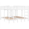 vidaXL Lit superpos&eacute; triple blanc 200x200/80x200 cm bois de pin massif