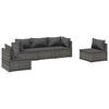 vidaXL Salon de jardin 5 pcs avec coussins R&eacute;sine tress&eacute;e Gris