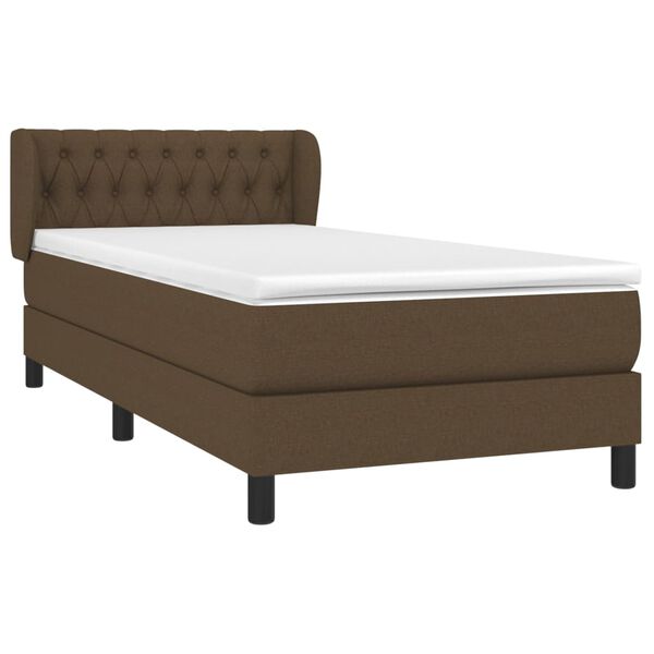 vidaXL Sommier &agrave; lattes de lit avec matelas Marron fonc&eacute; 90x200 cm