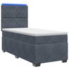 vidaXL Lit de box spring avec matelas et LED Gris fonc&eacute; 90 x 190 cm