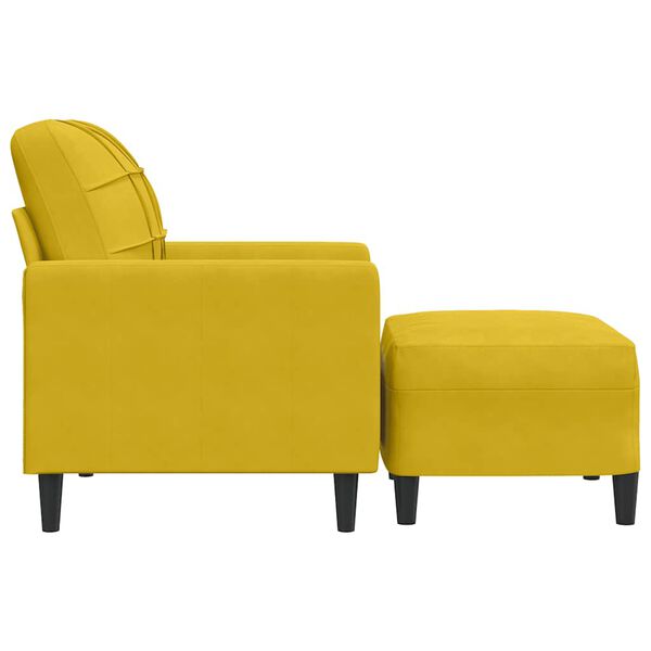 vidaXL Fauteuil avec repose-pied jaune 60 cm velours