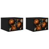 vidaXL Cabinet de chevet mural LOCHEM 2 pc Ch&ecirc;ne noir 36 x 33 x 25 cm