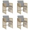 vidaXL Chaises de jardin avec coussins lot de 4 m&eacute;lange beige