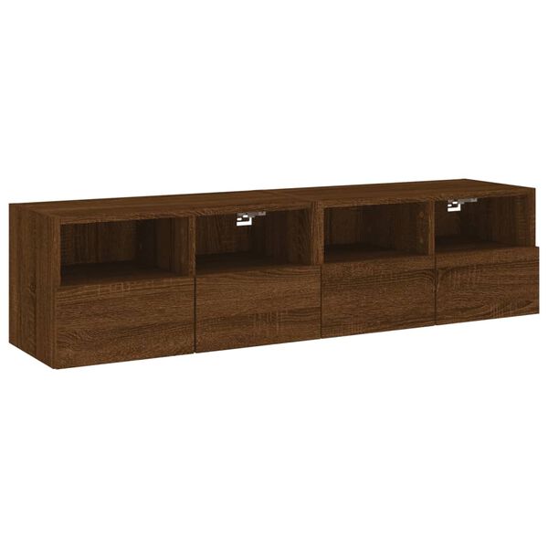 vidaXL Meubles TV muraux 2 pcs ch&ecirc;ne marron 60x30x30cm bois ing&eacute;nierie